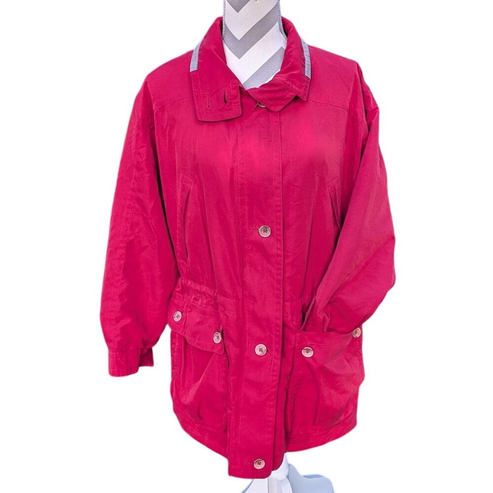 Pikeur Equestrian Jacket Parka Midi Riding Barn Coat Drawstring Waist Red Size 8